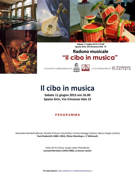 Cambristi Milano - Raduno 19 - Programma - Il cibo in musica